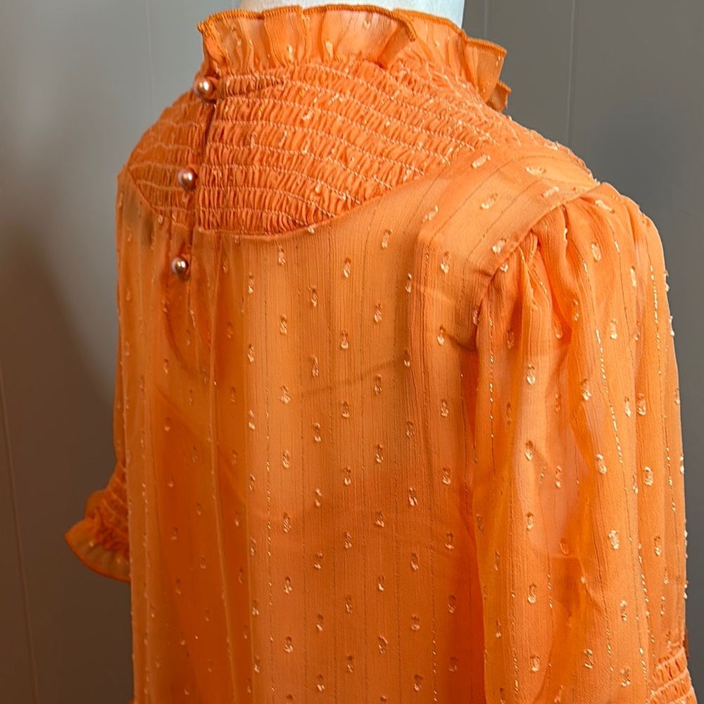NWT Double D Ranch Orange Ruffle Smocked Maxi Dress - Picture 8 of 15